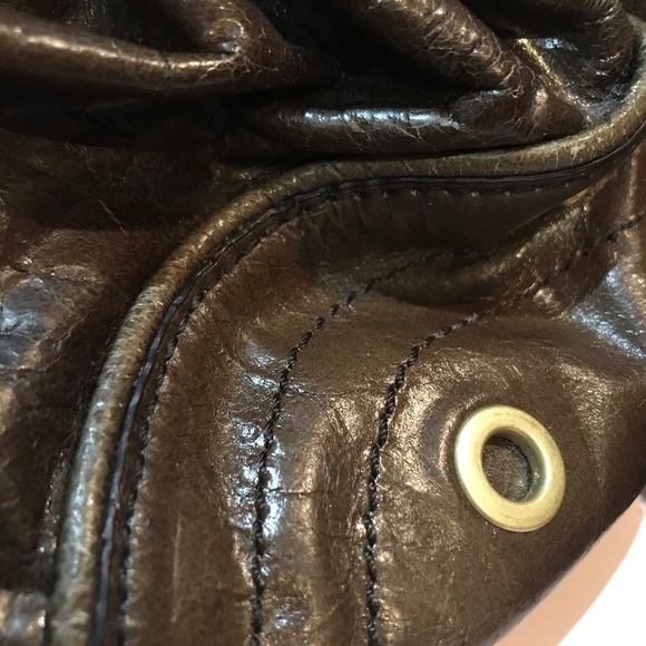 SOLD Juicy Couture vintage leather satchel cowhide USED - Picture 13 of 16